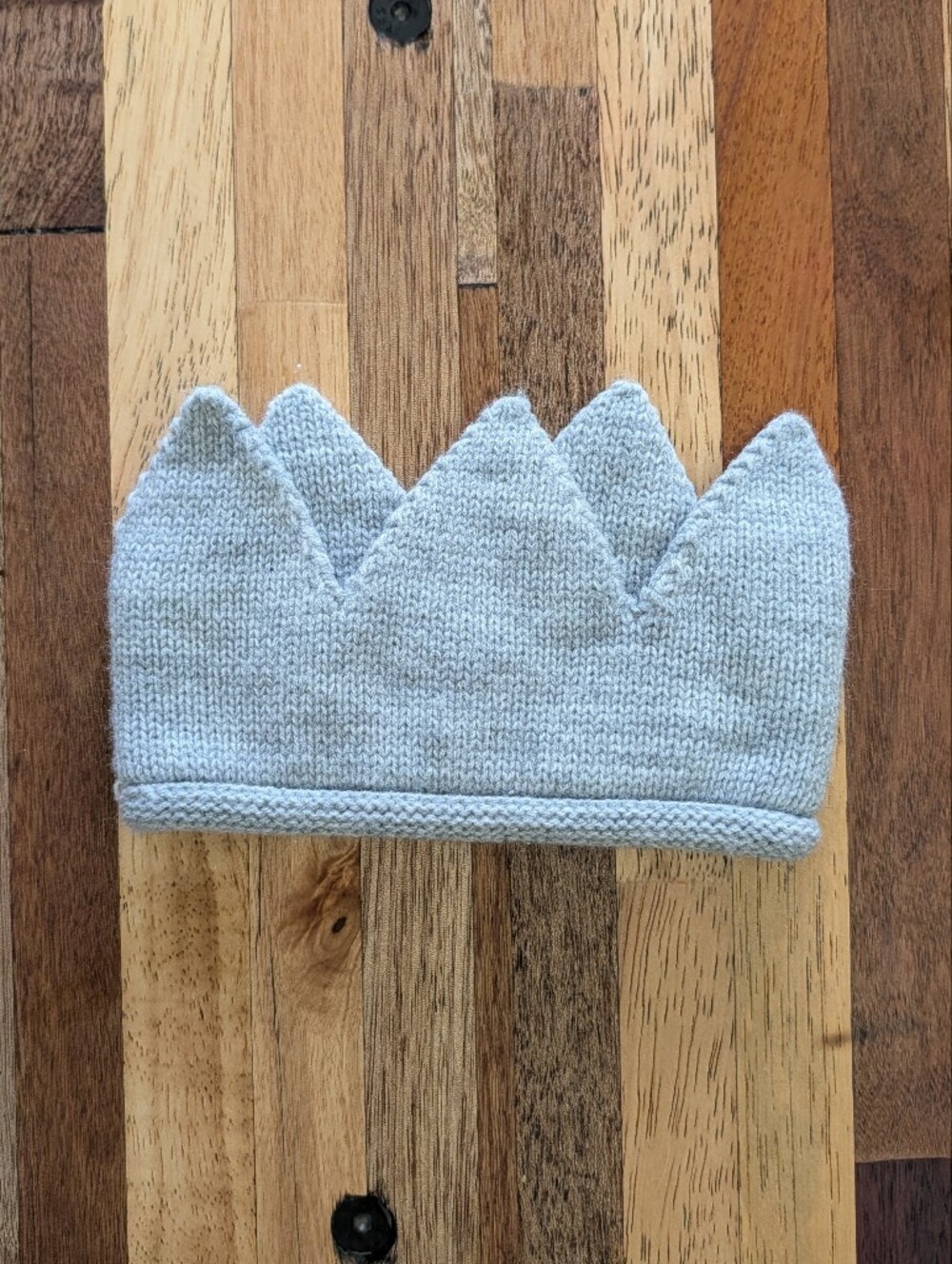 Baby Knit Crown - Light Gray